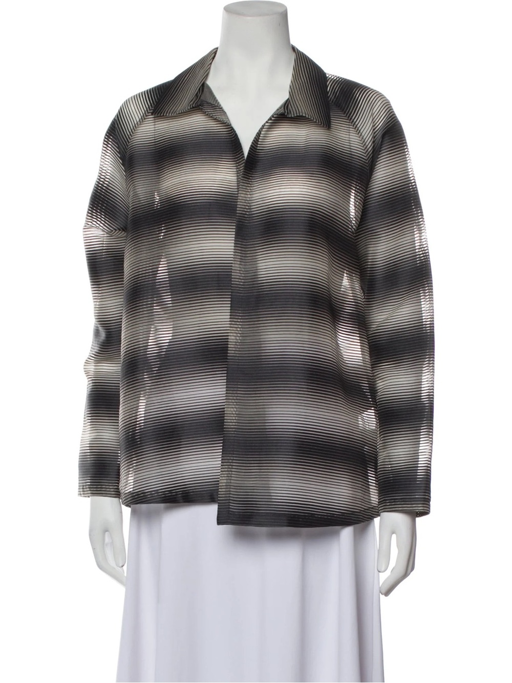 Lafayette 148 Topper Blouse in Black and Cream
